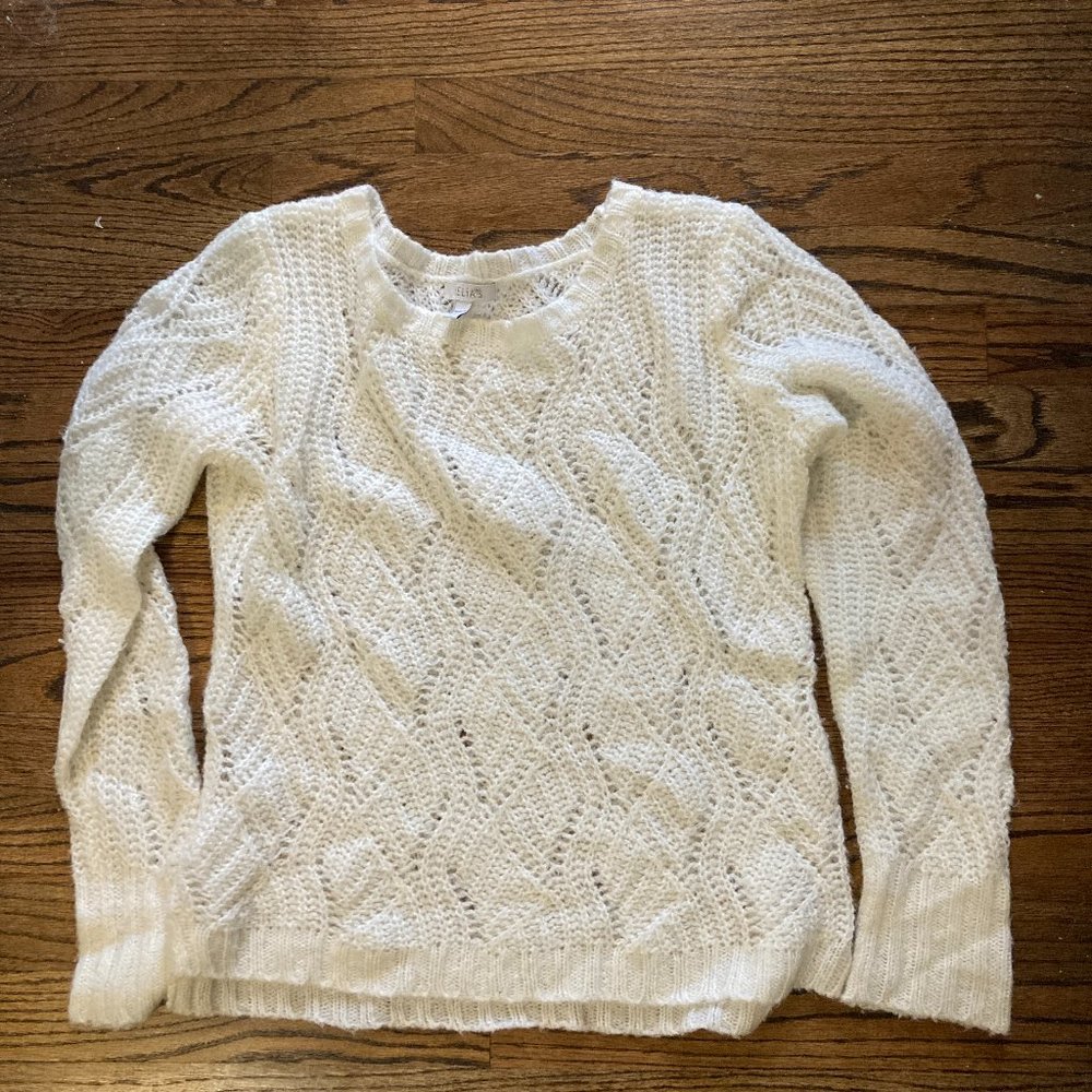 Mesh White Sweater